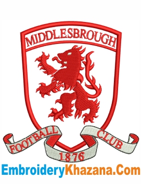 Middlesbrough Football Club logo embroidery design