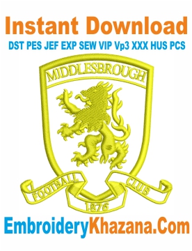 Middlesbrough Fc Logo Embroidery Design