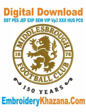 Middlesbrough Football Club Embroidery Design