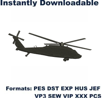 Military Helicopter Embroidery Design