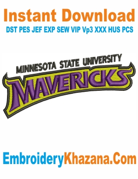 Minnesota State Mavericks Logo Embroidery Design