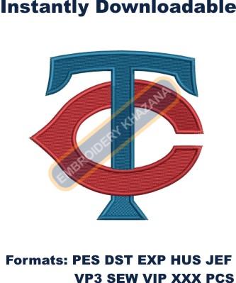 Minnesota Twins Tc Logo Embroidery Design
