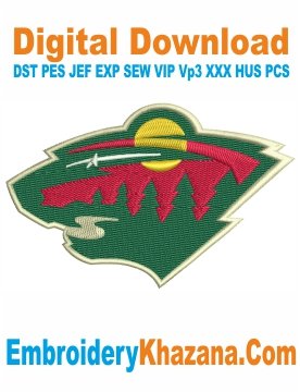 Minnesota Wild Embroidery Design