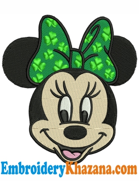 Minnie Mouse St Patrick Day Embroidery Design