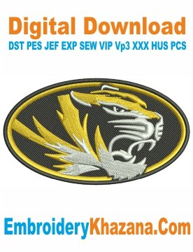 Missouri Tigers Logo Embroidery Design