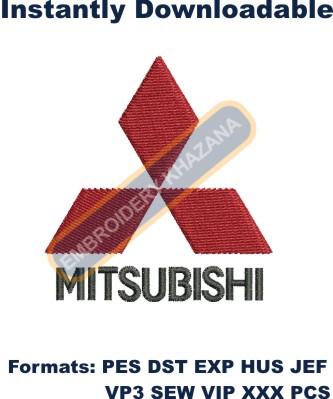 Mitsubishi Car Motors Logo Embroidery Design