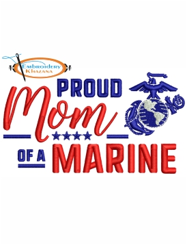 Mom Marine Embroidery Design