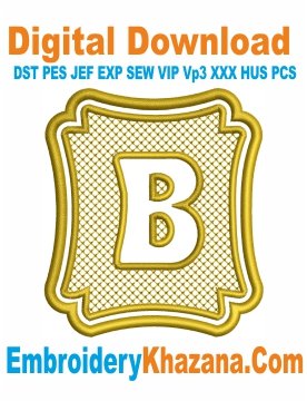 Monogram Font B Embroidery Design