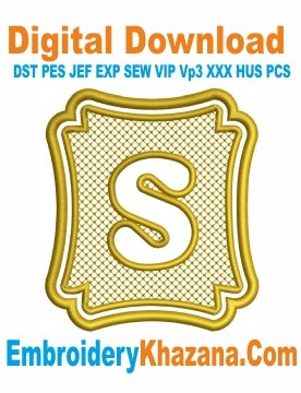 Monogram Font S Embroidery Design