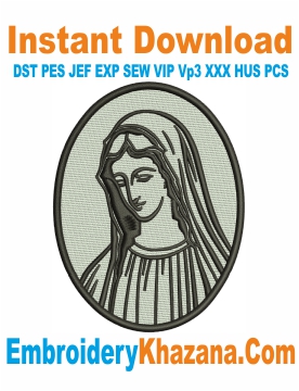 Mother Mary Embroidery Design