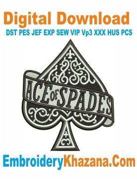 Motorhead Ace of Spades Embroidery Design