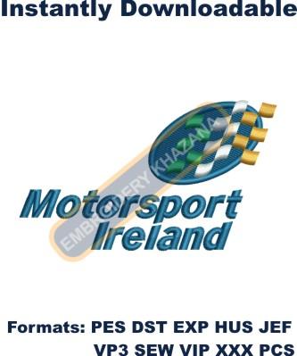 Motorsport Ireland Logo Embroidery Design