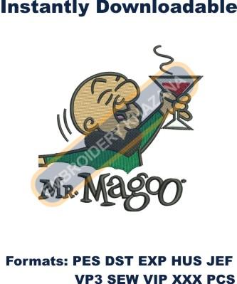 Mr Magoo Embroidery Design