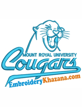 Mru Cougars Logo Embroidery Design