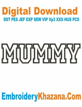 Mummy Applique Embroidery Design