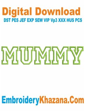Mummy Applique Embroidery Designs