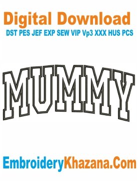 Mummy Arch Applique Embroidery Design