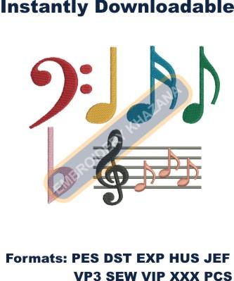 Musical Sign Embroidery Design