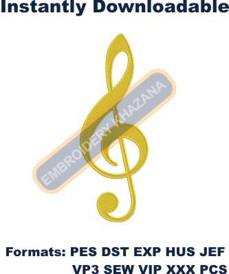 Musical Sign Embroidery Design