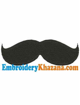 Mustache Logo Embroidery Design