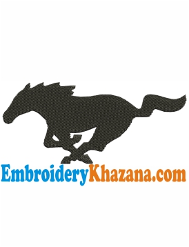 Mustang Horse Logo Embroidery Design