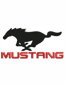Mustang Logo Embroidery Design