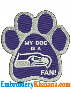 My Dog Seattle Seahawks Fan Embroidery Design