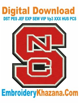 NC State University Logo Embroidery Design