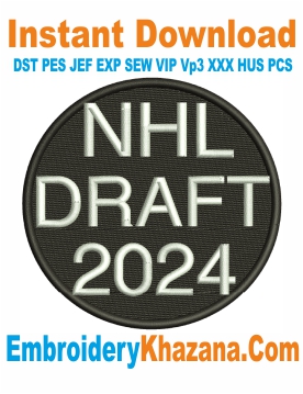 NHL Draft 2024 Logo Embroidery Design