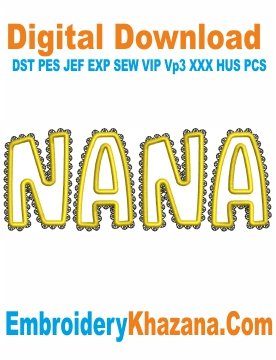 Nana Lace Applique Embroidery Design