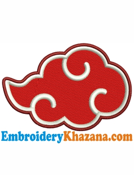 Naruto Akatsuki Cloud Embroidery Design