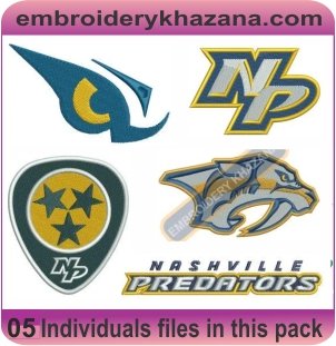 Nashville Predators Logo Embroidery Designs Bundle