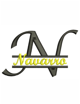 Navarro Family Name Embroidery Design