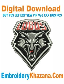 New Mexico Lobos Logo Embroidery Design