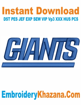 New York Giants Cap Logo Embroidery Design