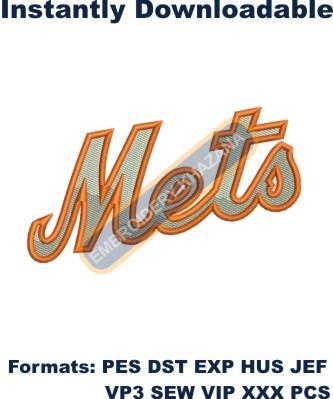 New York Mets Jersey Logo Embroidery Design