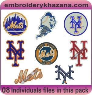 New York Mets Logo Embroidery Designs Bundle