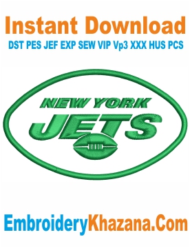 New York Jets Logo Cap Embroidery Design