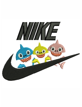 Nike Baby Shark Embroidery Design