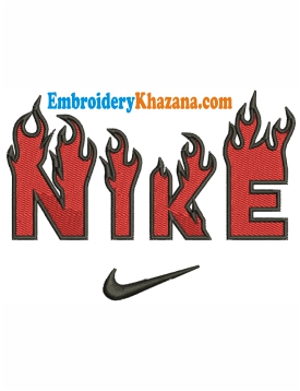 Nike Flame Logo Embroidery Design