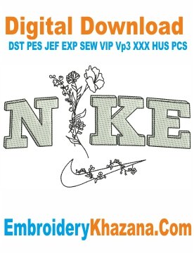 Nike Flower Logo Embroidery Design