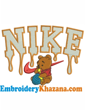 Nike Winnie The Pooh Embroidery Design