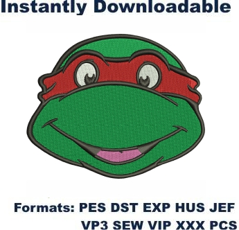 Ninja Turtles Face Embroidery Designs