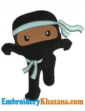 Ninja Boy Embroidery Design