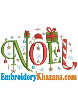 Noel Christmas Embroidery Design