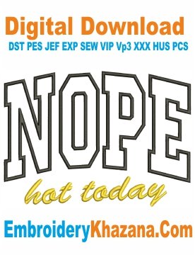 Nope Applique Embroidery Design