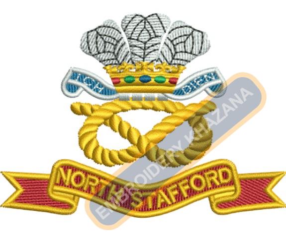 North Stafford Regiment Badge Embroidery Design