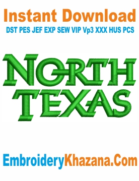 North Texas Football Team Logo Embroidery Design