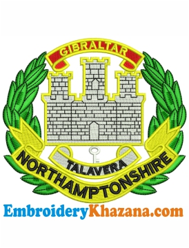 Northamptonshire Regiment Crest Embroidery Design