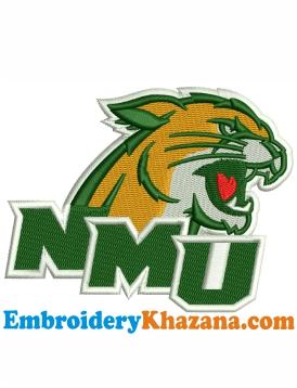 Northern Michigan University Wildcat Logo Embroidery Design
